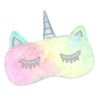 Helllabow Eye Mask, Cute, Character, Sleep, Colorful, Fluffy, Animal, Kids, Soft, Plush Toy, Good Sleep, Sleep Goods, Nap, Lightweight, Travel (Rainbow)