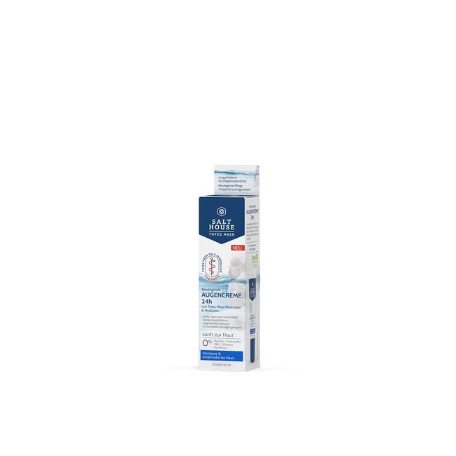 Salthouse Totes Meer Therapie Beruhigende Augencreme 24h, mit Hyaluronsäure für trockene und empfindliche Augenkonturen, ideal als Make-up Unterlage, 15ml