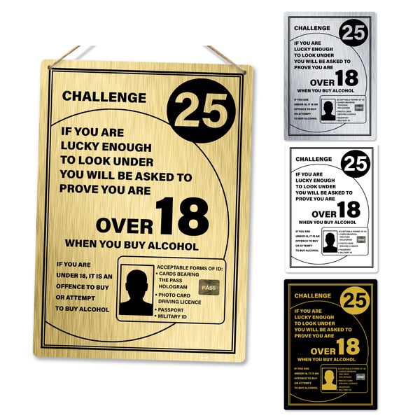 Pub ID Challenge 25 | Printed Metal Plaque/Sign Silver