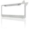 Clear 7 Rows Bling Diamond Crystal License Plate Frame With Corner Clear Bow Tie