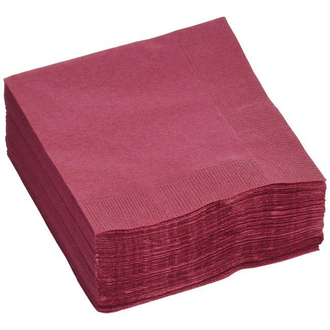 C24-WR-J Colored Napkins, Made in Japan, 9.8 x 9.8 inches (25 x 25 cm), Pack of 50, Wine Red