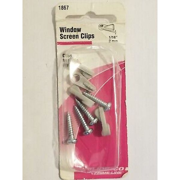 Prime Line Products 1867 Window Screen Clips 1/16" 4 count