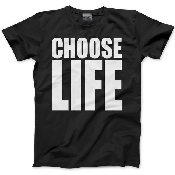 HotScamp Choose Life T Shirt - George Michael 80s Outfits - 80s Fancy Dress for Women and Men - 80s Music Retro T Shirt - Wham T Shirt - Black, XS