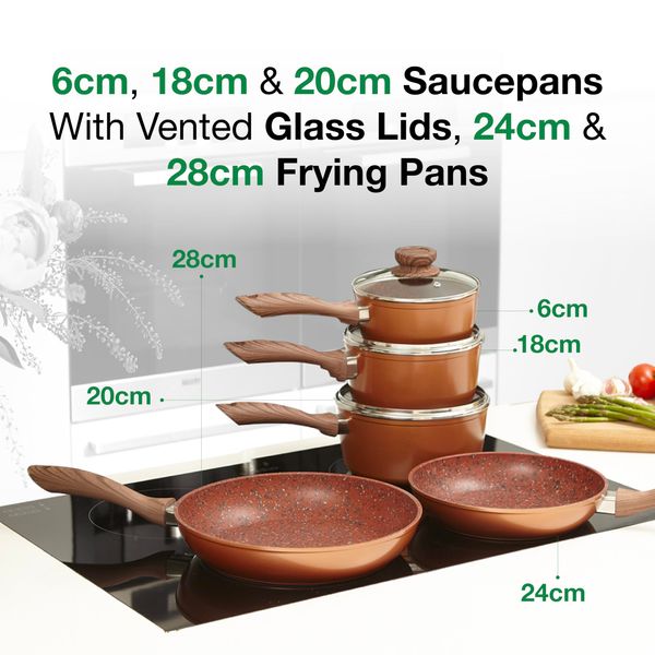 JML Copper Stone Pans: Saucepans (8 pcs)