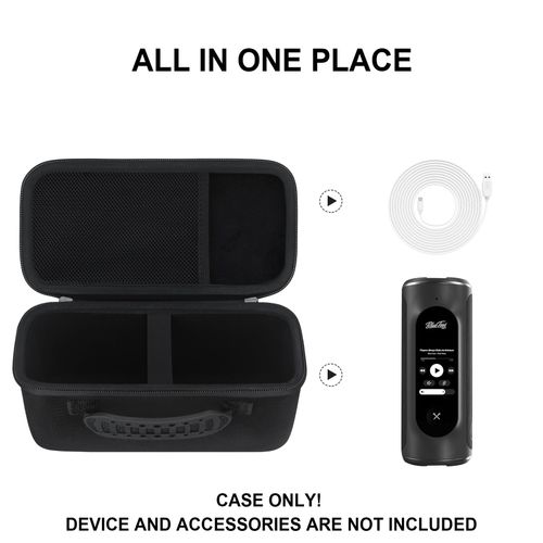 Supmay Hard Carrying Case for Blue Tees Golf Player+ GPS Speaker with Touch Screen Display, GPS Speaker Player Protection Case with Mesh Pocket for Charging Cables, Black