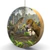 Dinosaur Fight Hardwood Oak Fan/Light Pull