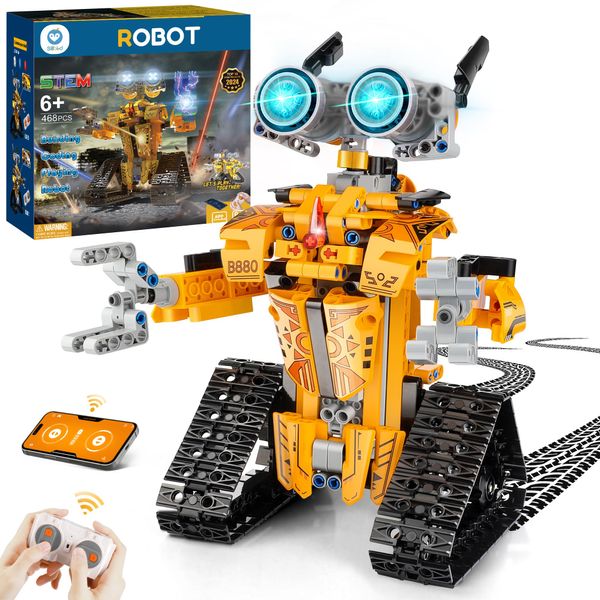 Sillbird Roboter Kinder Programmierbar and Ferngesteuerter, APP und Fernbedienung Technik Roboter Bausatz | Mint Roboter Bauspielzeug Geschenk für Kinder ab 8-12 Jahren für Jungen