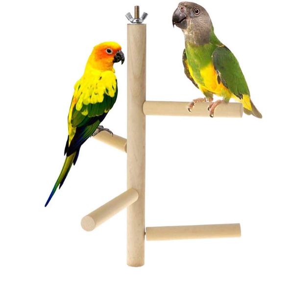 Parakeet Perch,Bird Natural Wood Stand,Parrot Cage Top Wooden Branches for Standing,Toys for Small Medium Parrots Conure Budgie Lovebirds