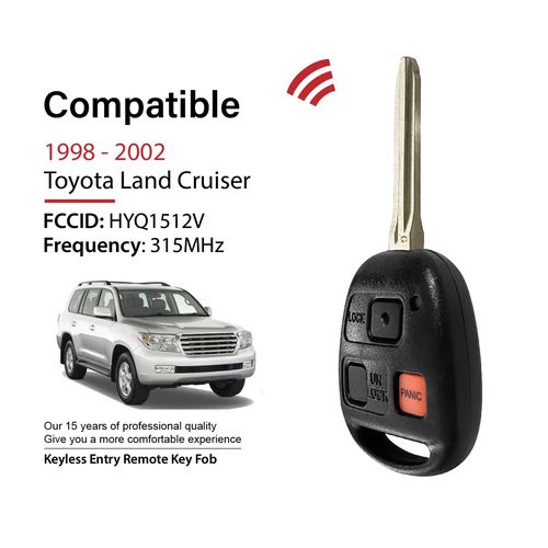 Keylessbest Replacement for 1998 1999 2000 2001 2002 Toyota Land Cruiser Key Fob Remote Control HYQ1512V 3 Buttons 315MHz
