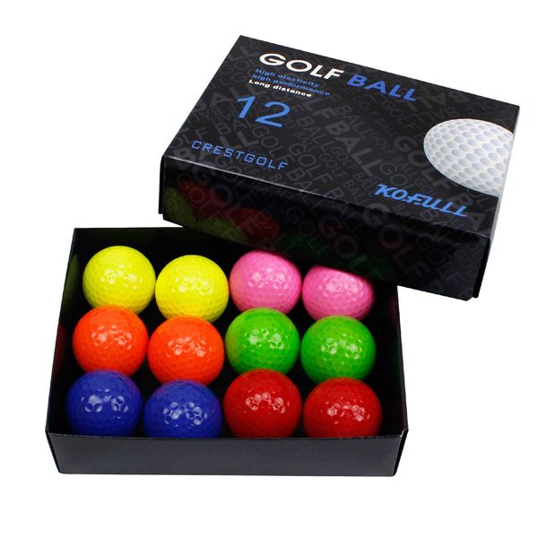 Kofull 12 Pcs Mini Golf Balls Colorful Golf Training Balls (Multicolor)