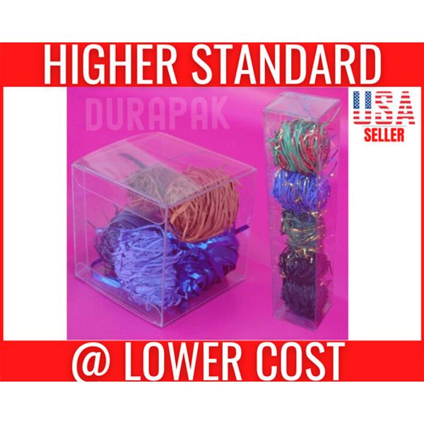 50 PCS 2x2x2" Clear Plastic Tuck Top Box Cosmetic Pack Retail Packaging Display