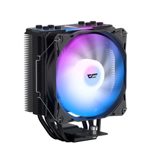 darkFlash Z4Pro Mist CPU Cooler, 120mm Single-Tower, TDP 200W, 4×Ф6mm Heatpipes, ARGB PWM PC Fans, CPU Air Cooler Compatible with Intel LGA115x/12xx/17xx; AMD AM4/AM5, 155mm in Height(Black)