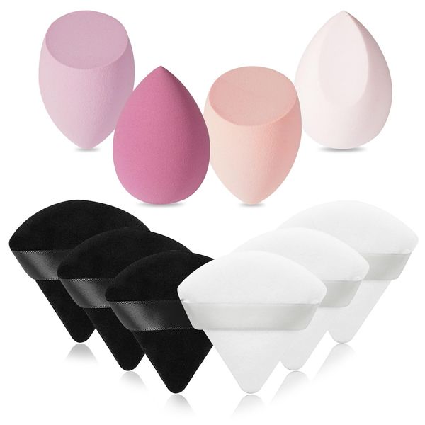 MAGIMODAC Gesicht Puderquaste Make Up Schwamm Dreieck Makeup Schwämmchen Waschbar Wiederverwendbar Kosmetik Makeup Sponge Set(Rosa)