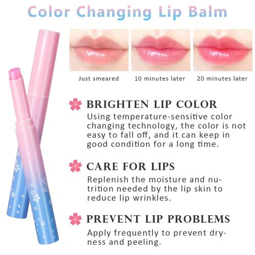 BINGBRUSH Color Changing Lipstick,Moisturizer Long Lasting Lip Care Lip Balm Magic Lip Gloss Lip Tint Stain Glossly Makeup Lipstick Set for Women (1Pc A01#)
