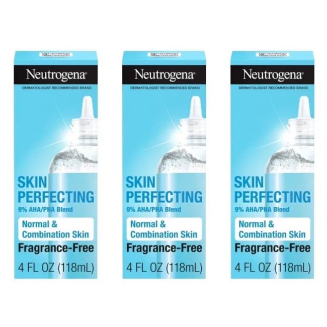 3 Neutrogena Skin Perfecting Daily Liquid Facial Exfoliant Combination Skin 4 Oz