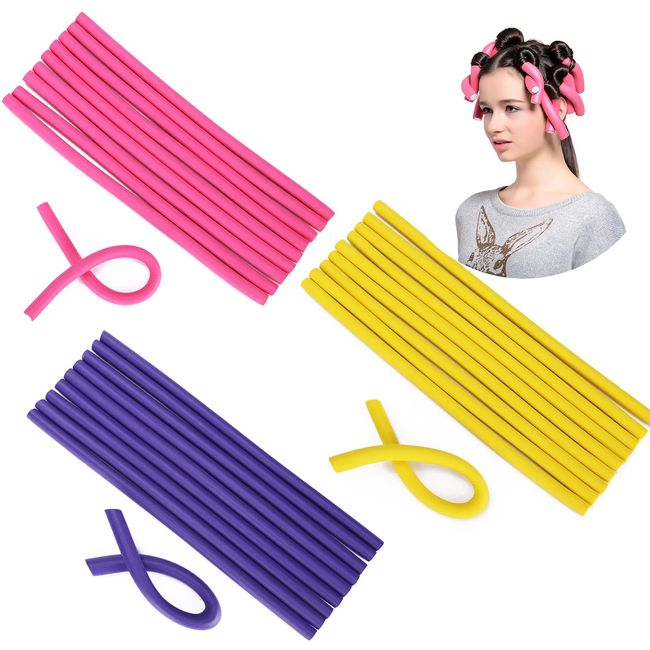 DKDDSSS 30 Stück Flexible Lockenstab Twist Schaum Lockenwickler Keine Hitze für Damen Mädchen Lang und Kurz Haar