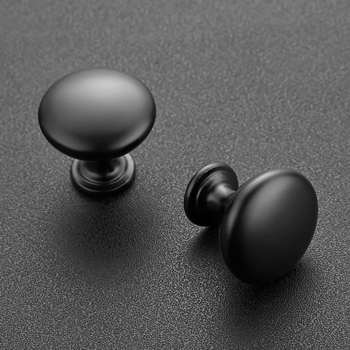 Ravinte 15 Pack Matte Black Round Zinc Cabinet Knobs for Kitchen Bathroom Closet Dresser Cabinets