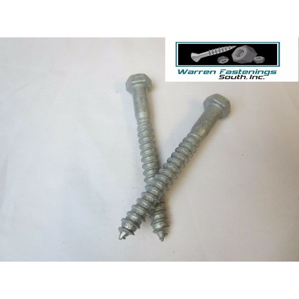 1/2 X 5 Hex Head Lag Bolts Hot Dipped Galvanized Wood Screws 75 Pieces