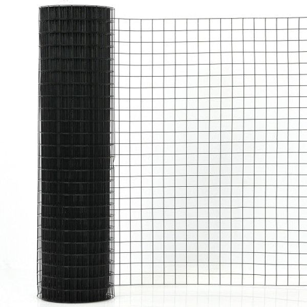 36 x 50 Inch Hardware Cloth 16 Gauge Black Vinyl Coated Welded Wire Mesh 1.5 Inch