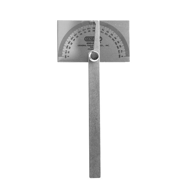 General Tools Angle Protractor #17 Stainless Steel Square Head - Measuring Tool for Carpenters & Woodworking Hobbyists