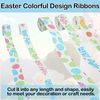 5PCs Decorative Easter Ribbons for Gift Wrapping, Happy Easter, Easter Egg Printed Ribbons, Home Decor Ribbon Rolls for Easter Decorations (5X Easter Ribbons)