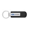 Ford Edge Silver Metal Black PU Leather Strap Key Chain