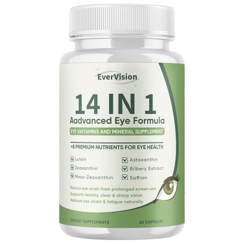 EVERVISION 14 in 1 Advanced Eye Formula, Eye Supplement with Lutein ...