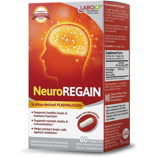 Neuroregain - Scallop-Derived PLASMALOGEN for Brain Deterioration, Memory, Alert