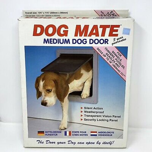 Dog Mate Medium Dog Door (for up to 18" Shoulder Height) Weatherproof *Open Box*