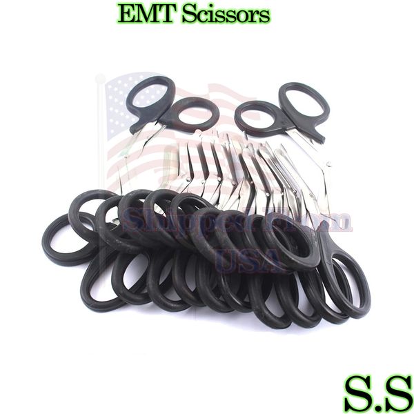 25 Pairs Trauma Shears Bandage Scissors 7 1/4" Black