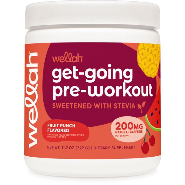 Wellah Get-Going Pre-Workout Drink Mix (Fruit Punch Flavored, 30 Servings)