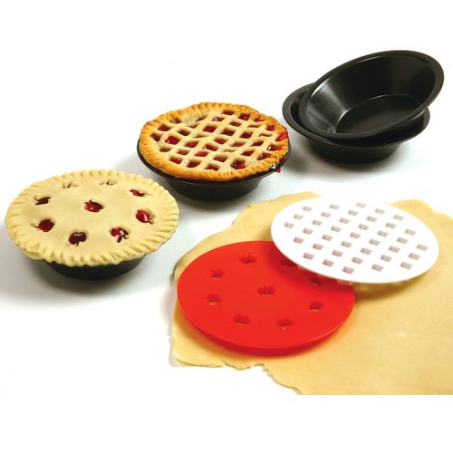 Norpro Mini Non Stick Pie Pan Set Of 4 with Pie Top Cutters Set Of 2 Durable