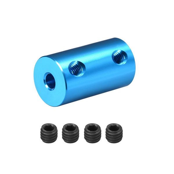 DMiotech 4-8mm Bore L25XD14 Rigid Coupling Shaft Coupling Joint Connector with Screws Aluminum Alloy Motor Shaft Connector for 3D Printer Blue