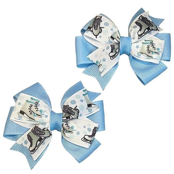 Ice Skates Toddler Hair Bow Set