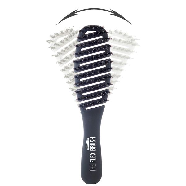 THE FLEX BRUSH PETITE BOAR/NYLON MIX (BLACK)
