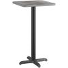 24" Square Gray Laminate Table Top With Base - Bar Height Restaurant Table