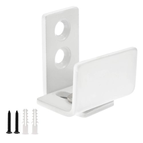 BokWin White Barn Door Guide - Adjustable Wall Mounted - Works on Grooved & Non-Grooved Doors - Easy to Install