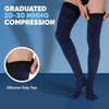 Thigh High Compression Socks for Men 20-30 mmHg - Full Length Compression Support Over Knee Stockings - Navy, 5X-Large