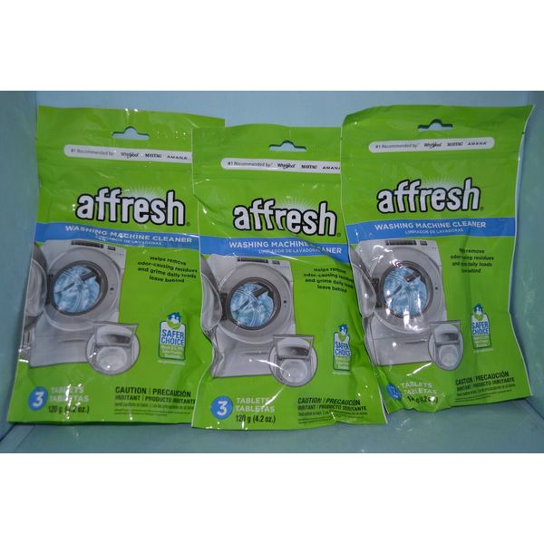 (3) Affresh Washing Machine Cleaner, Front/Top Load Washers, 3 Tablets Each