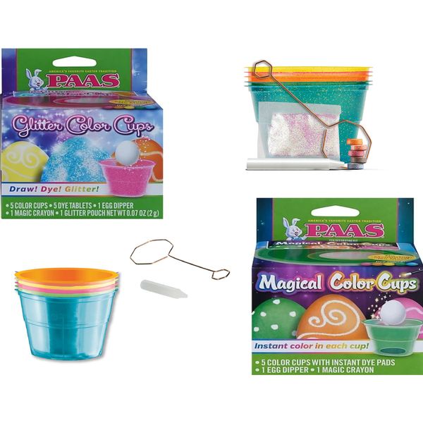 PAAS Easter Egg Coloring Cup Kits - 2 Pack Magical and Glitter, 1.0 Count