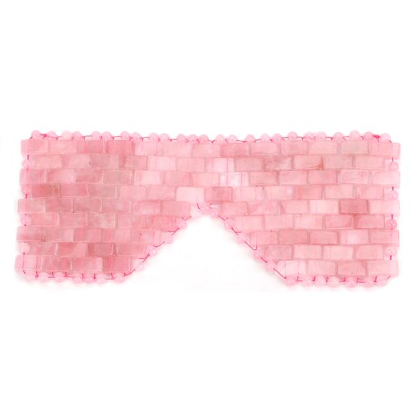 gemshan Rose Quartz Eye Mask Jade Eye Mask，Gemstone Eye Mask is Made of Natural Rose Quartz and is Completely Handmade