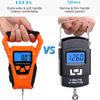 HEETA Waterproof Fish Scale Digital with Backlit LCD Display, 110lb/50kg Portable Hanging Scale Fishing Scale for Home and Outdoor, Measuring Tape and 2 AAA Batteries Included (Orange)