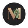 gold plants noble letter M initial letter M PopSockets Swappable PopGrip