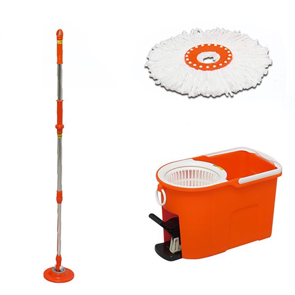 Mop Water Wipe, Commercial Use, Rotating, Includes 2 Replacement Mops, Bucket, Rotary Mop Cleaner, Mop Squeezer, Floor Cleaning, Cleaning Rag, Cleaner, Flooring Mop, Washable, Squeezable, Washing