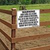North Carolina Equine Sign Activity Liability Warning Statute Horse Barn Stable Rigid Plastic Sign, 10" x 14"