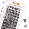 Lanciley Individual Lashes 72 Clusters Lashes C CC D Curl DIY Eyelash Extension Kit at Home for Make-up Beginner False Eyelashes Soft Fluffy Reusable 10/12/14/15/16mm Easy to Use - L01
