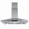 Wall Mount 30 inch Range Hood Kitchen Stainless Steel 3-Speed Touch Panel w/LED
