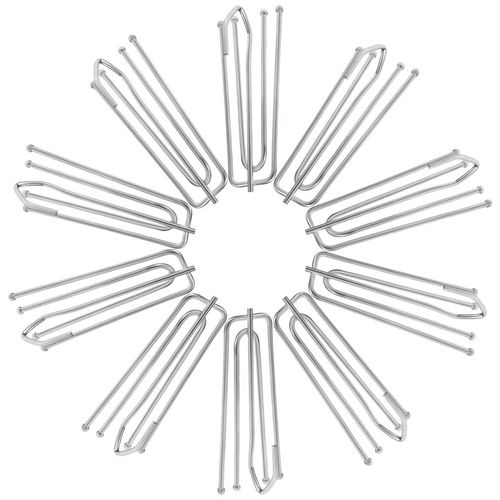 baotongle12pcs Stainless Steel Curtain Pleater Tape Hooks Stainless Curtain Pleat Hook 4 Prongs Pinch Pleat Hook Clip Traverse Pleater(Curtain Rings not Included)