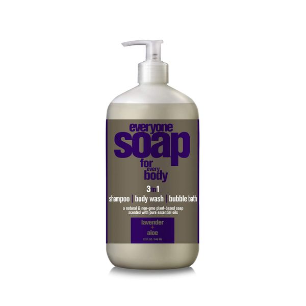 Everyone for Every Body 3-in-1 Soap: Shampoo, Body Wash, and Bubble Bath, Lavender and Aloe, 32 Ounce