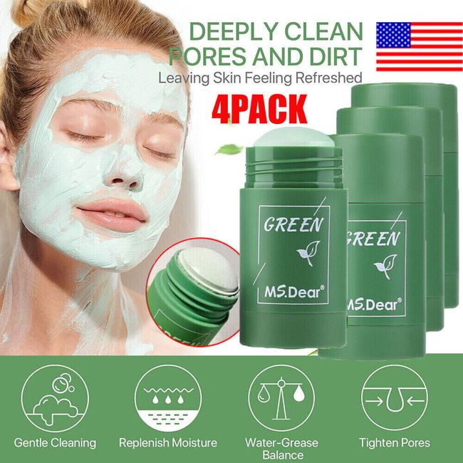 4x Green Tea Purifying Clay Mask Stick Facial Deep Cleansing Pore Acne Remover